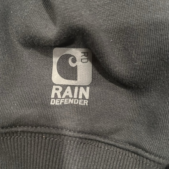 Carhartt Black Zip-Up Hoodie MENS RAIN DEFENDER 2XL - Picture 3 of 9